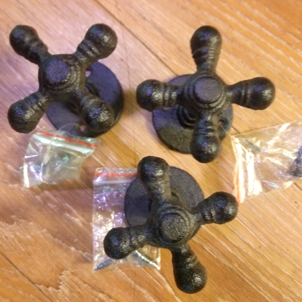 Vintage Black Metal Faucet Handles